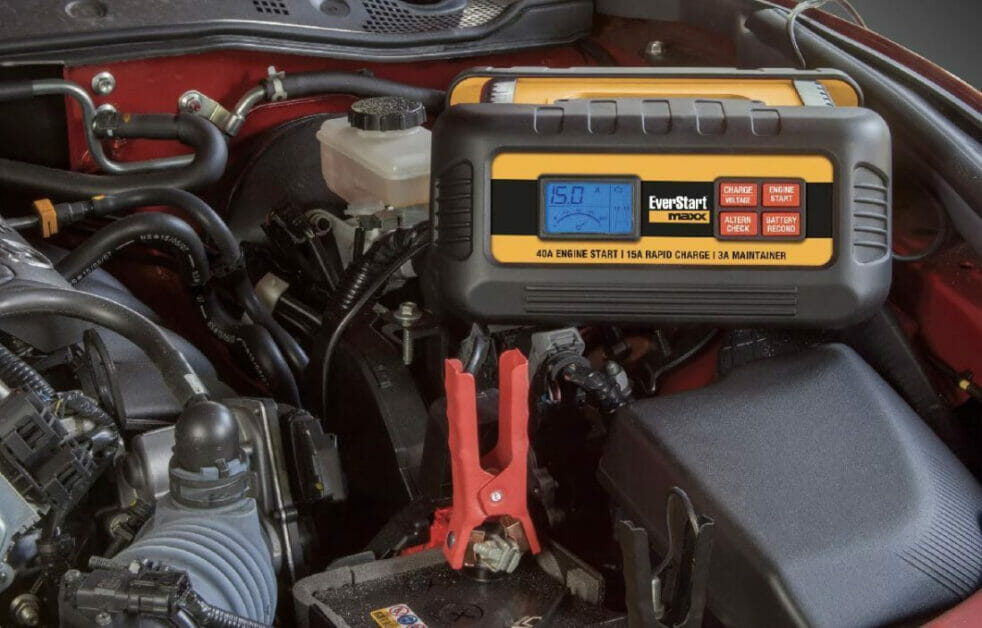 an Everstart battery charger