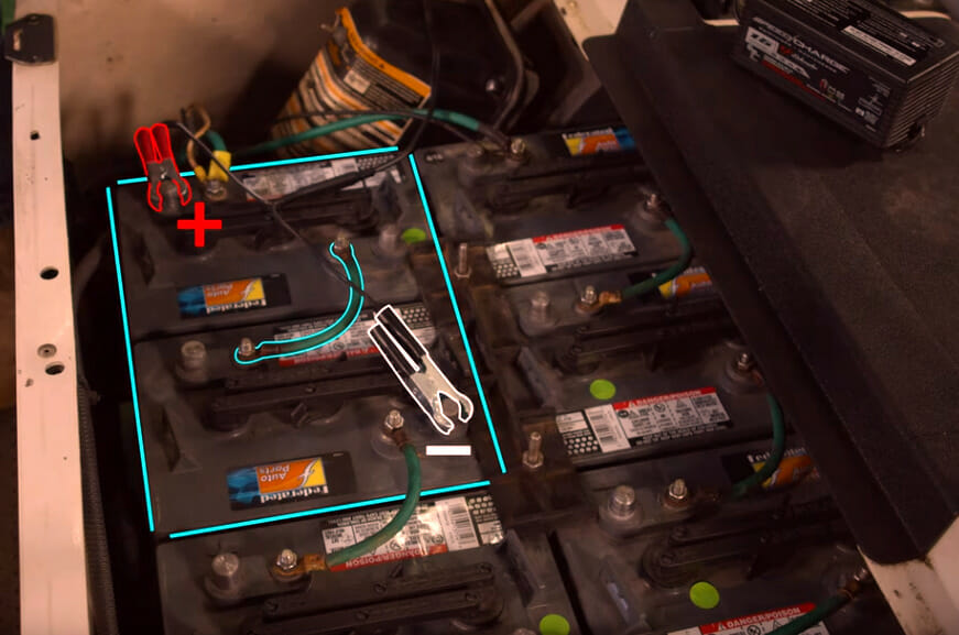 charging a pair of batteries in series