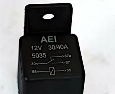 wiring diagram printed on a relay