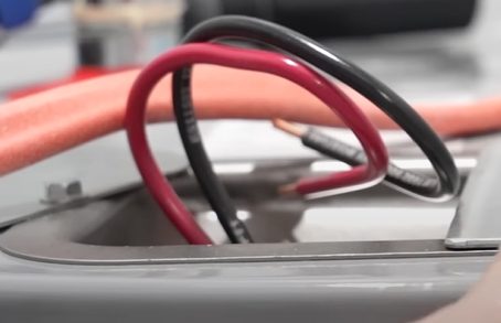 A red and black wire