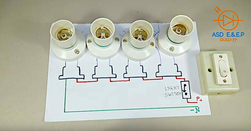 A demo illustration of a light switch in series