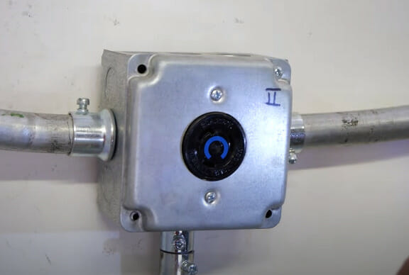An installed outlet