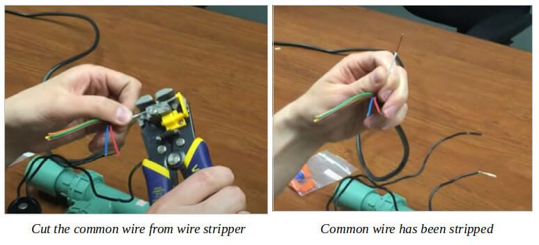 A person holding the common wires