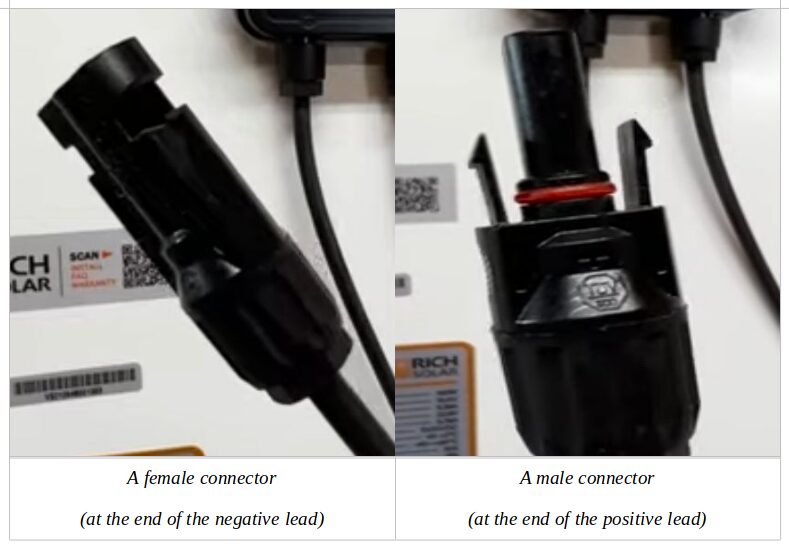 A female and male connector