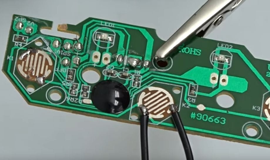 Wires firmly attached to the circuit board