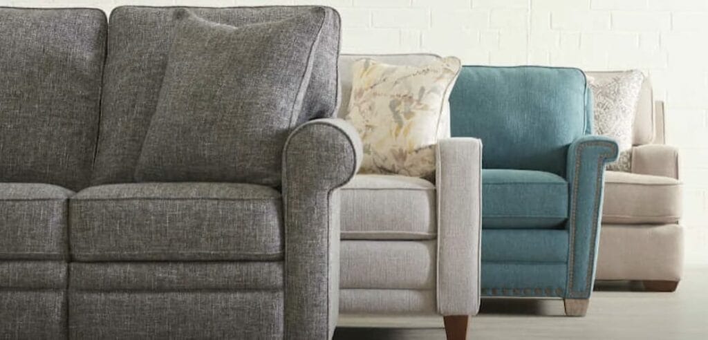Four couches in an antimicrobial/antiviral fabrics