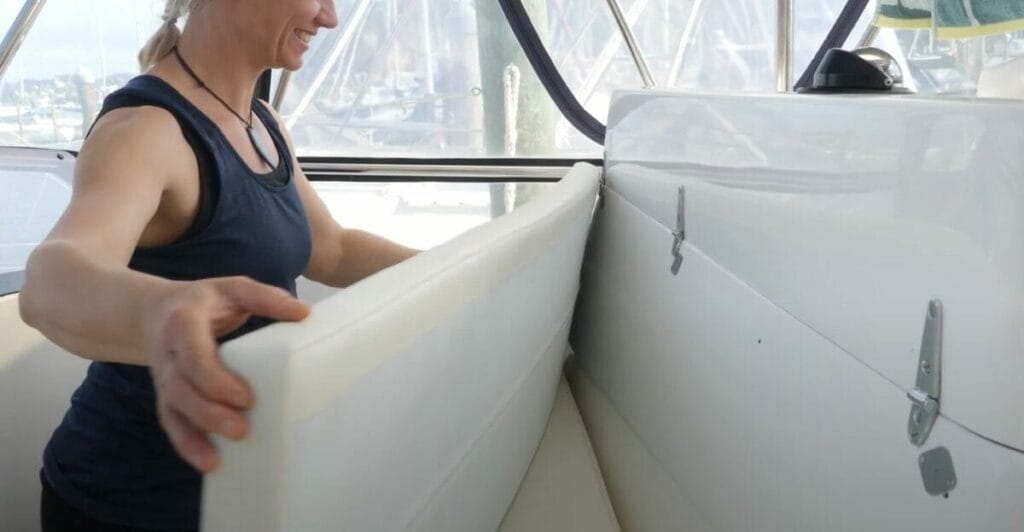 A woman using magnetic fastening systems