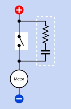An RC network diagram