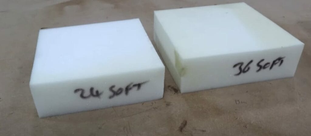 Two white blocks of foams in 24 and 36 soft