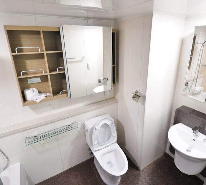 A white clean toilet room
