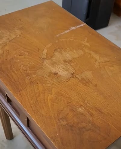 A watermarks on the wood table
