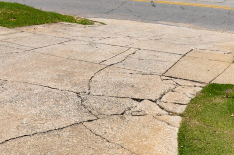 A crack in driveway