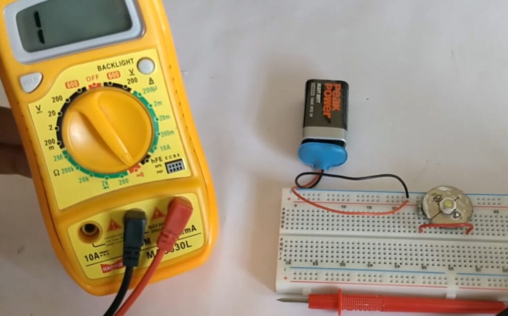 A multimeter set, battery and circuit board