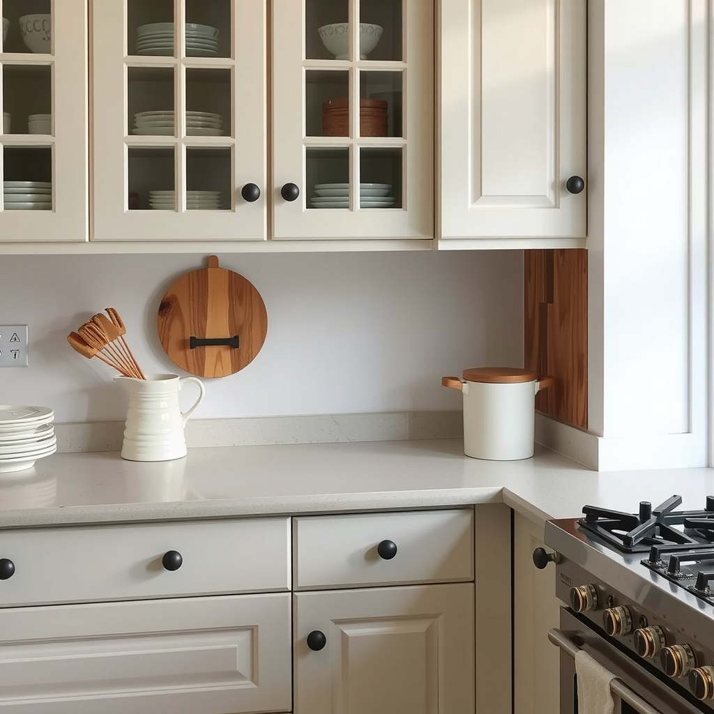 4) Swap out cheap hardware for brass or matte black knobs.