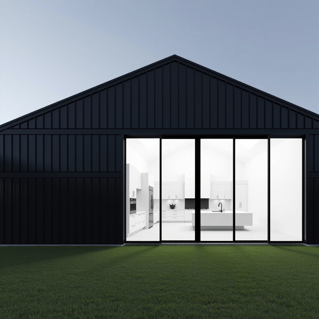 A Minimalist Black Barn With Striking Contemporary Details