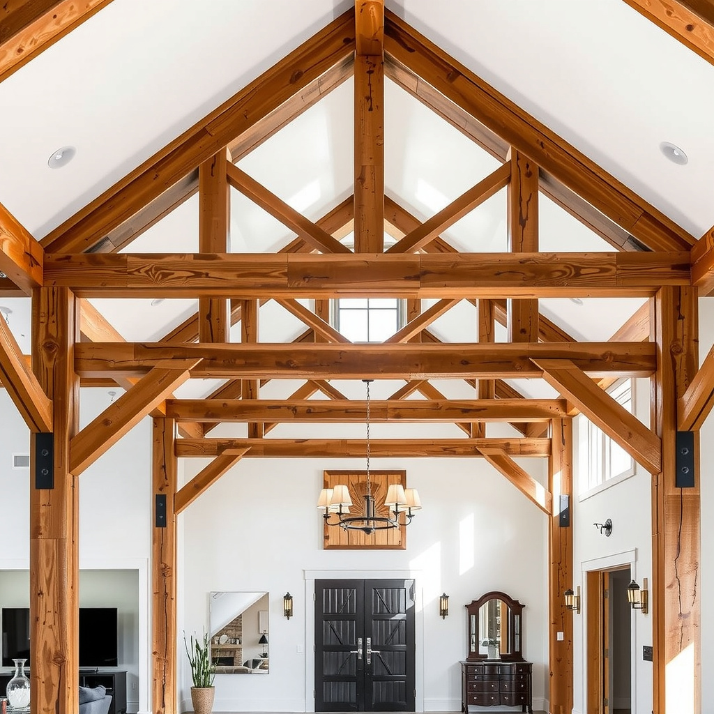 Barndominium Featuring Exposed Wood Beams