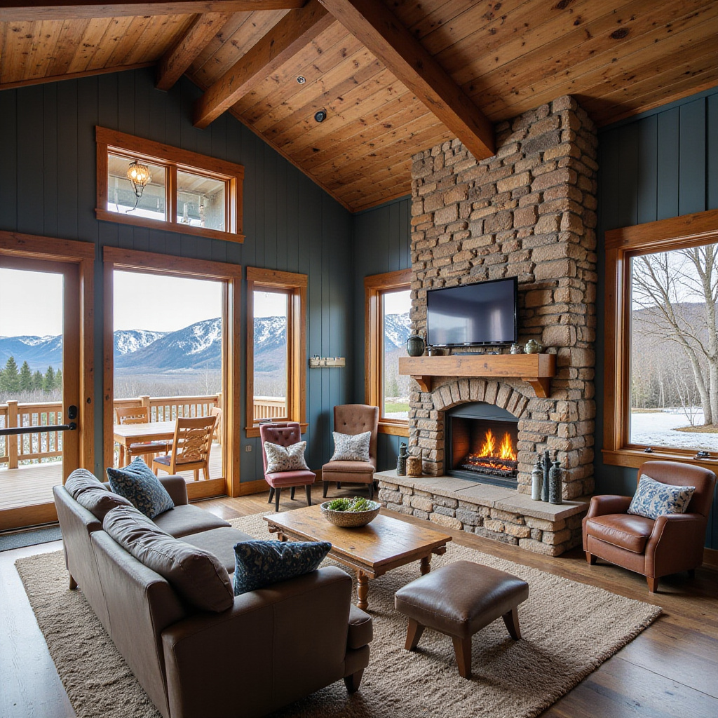 Colorado Barndominium with Cozy Stone Fireplace
