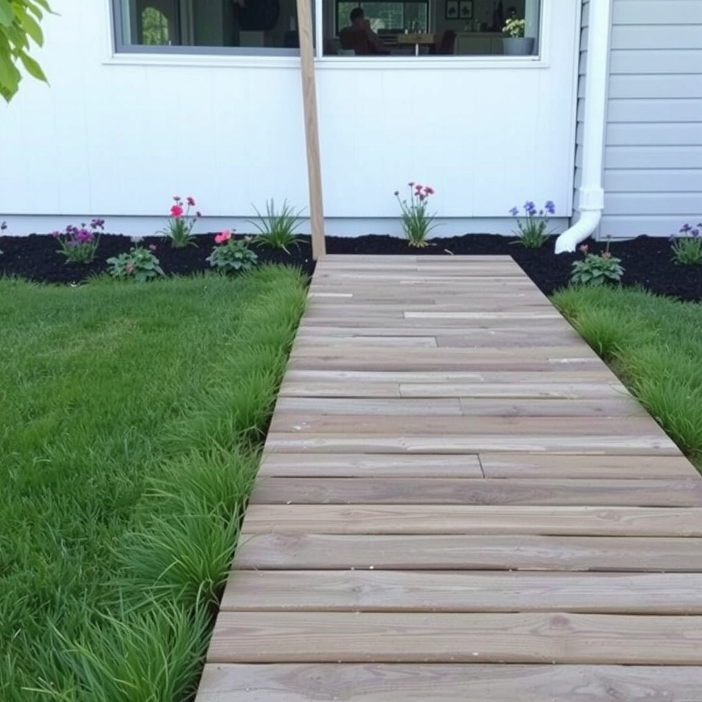 DIY Wood Plank Walkway