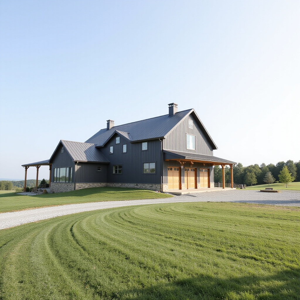 7. The modern farmhouse barndo on wide-open Massachusetts land