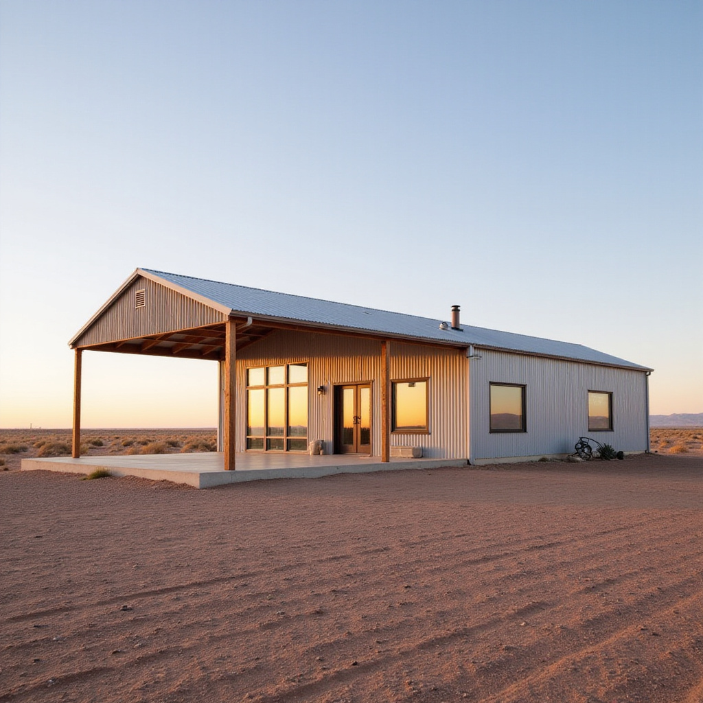 West Texas Minimalist Metal Barn Home (Marfa area)