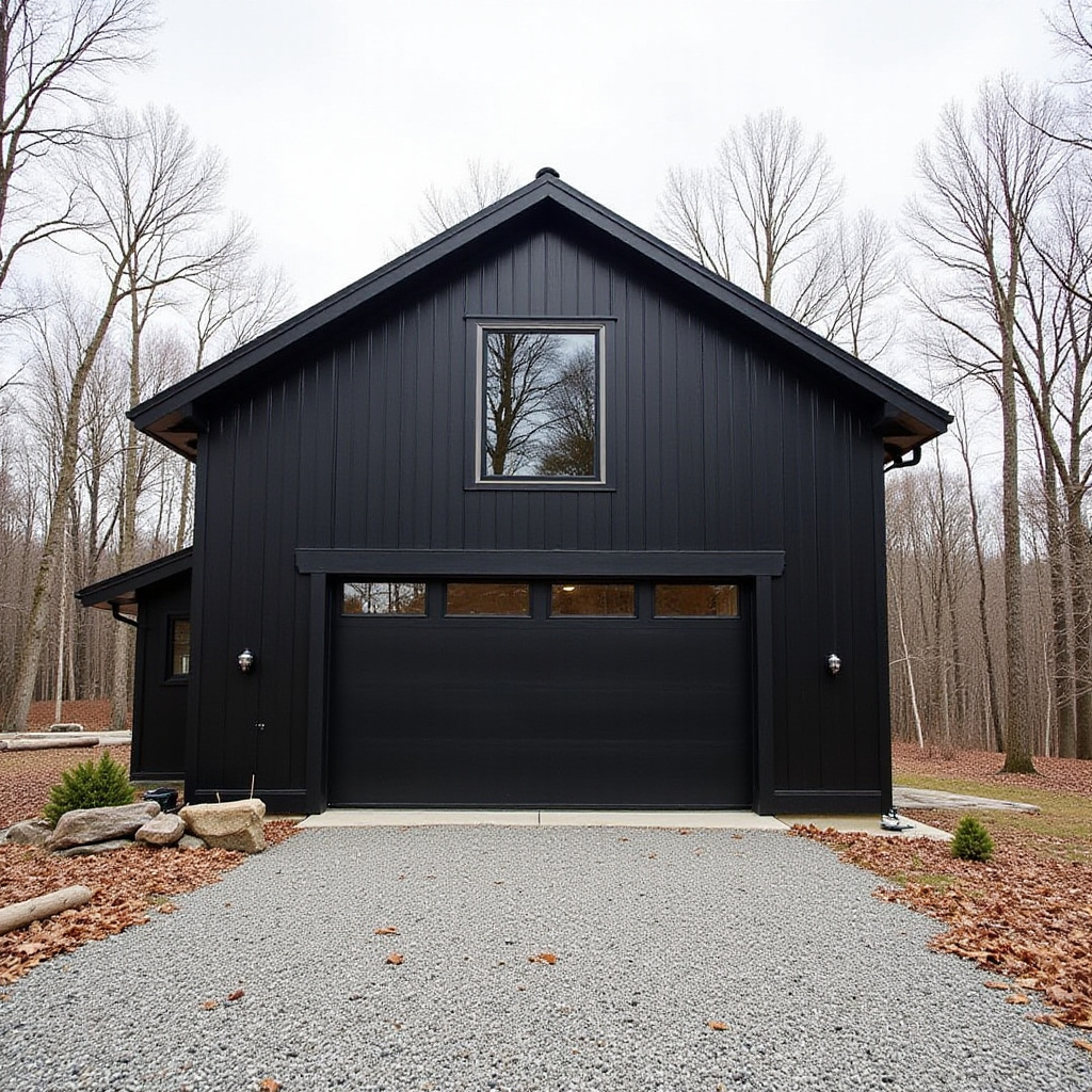 A Sleek Black-Metal Barndominium In Michigan