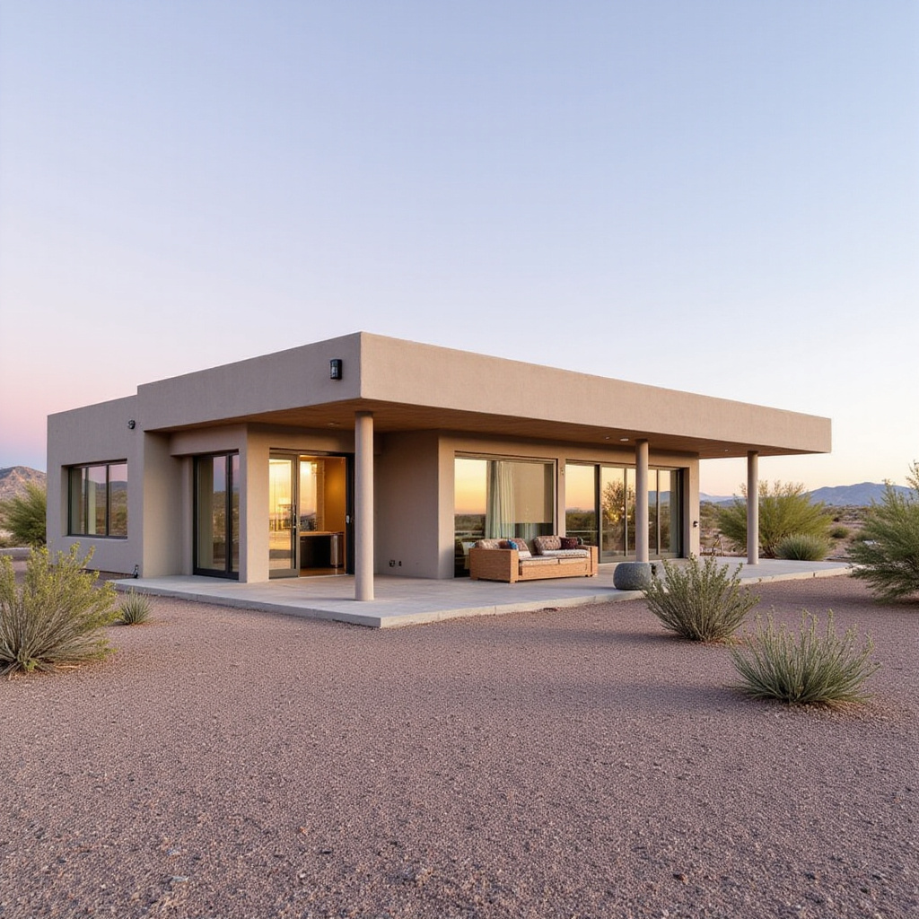 A Sleek Desert Escape With Panoramic Windows
