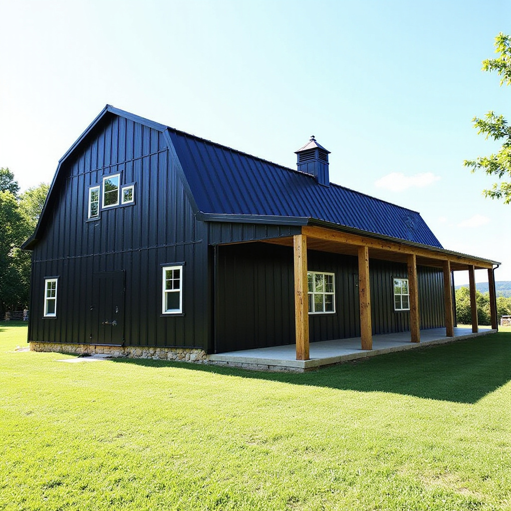 Classic Black Barndo With Porch