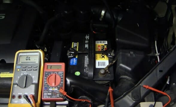 car engine and multimeter