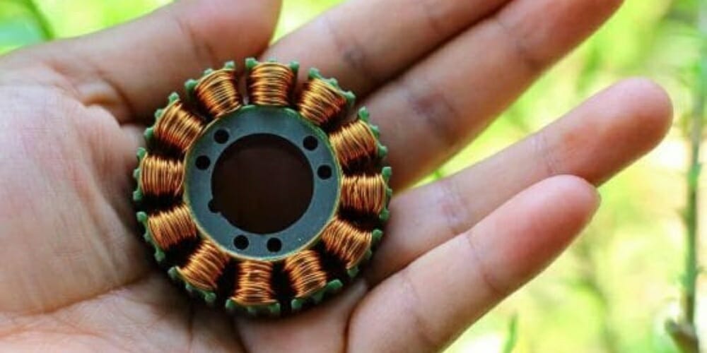 stator in a man's hand