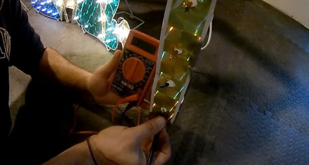 testing christmas lights with multimeter