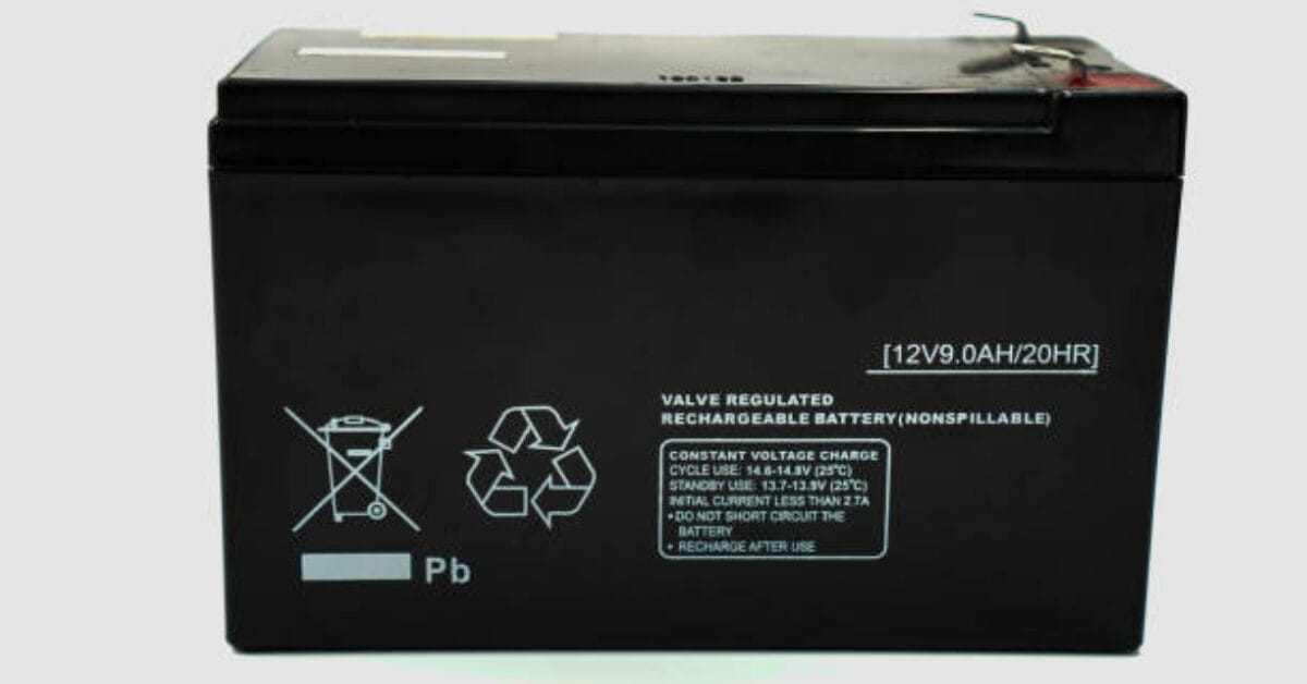 An UPS battery on a white background
