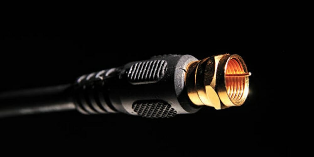 coaxial cable in black backdrop