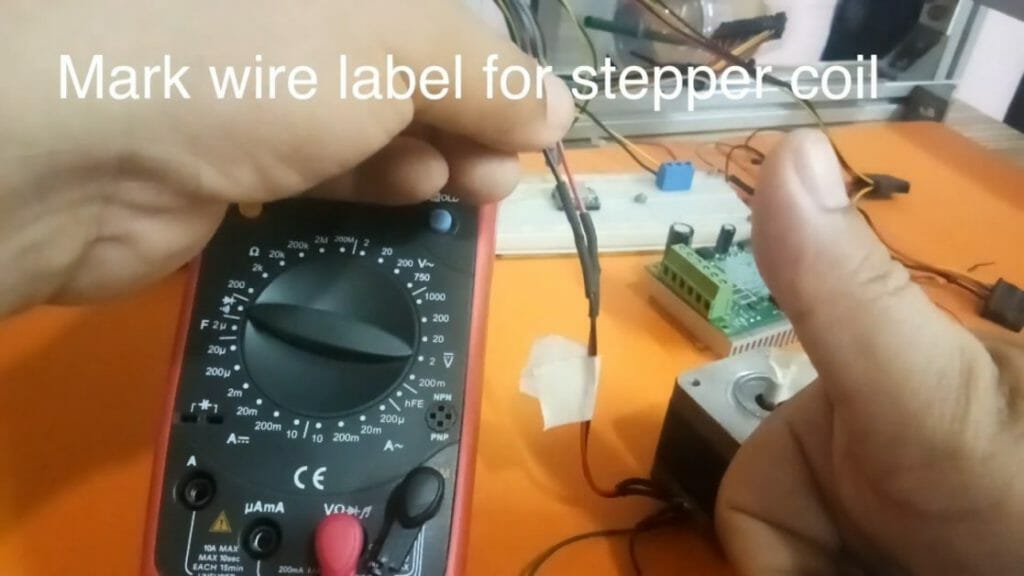marking the wire label for stepper coil