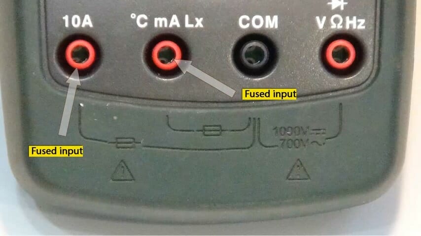 multimeter's fused input