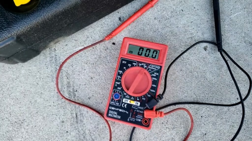 red multimeter with 00.0 reading