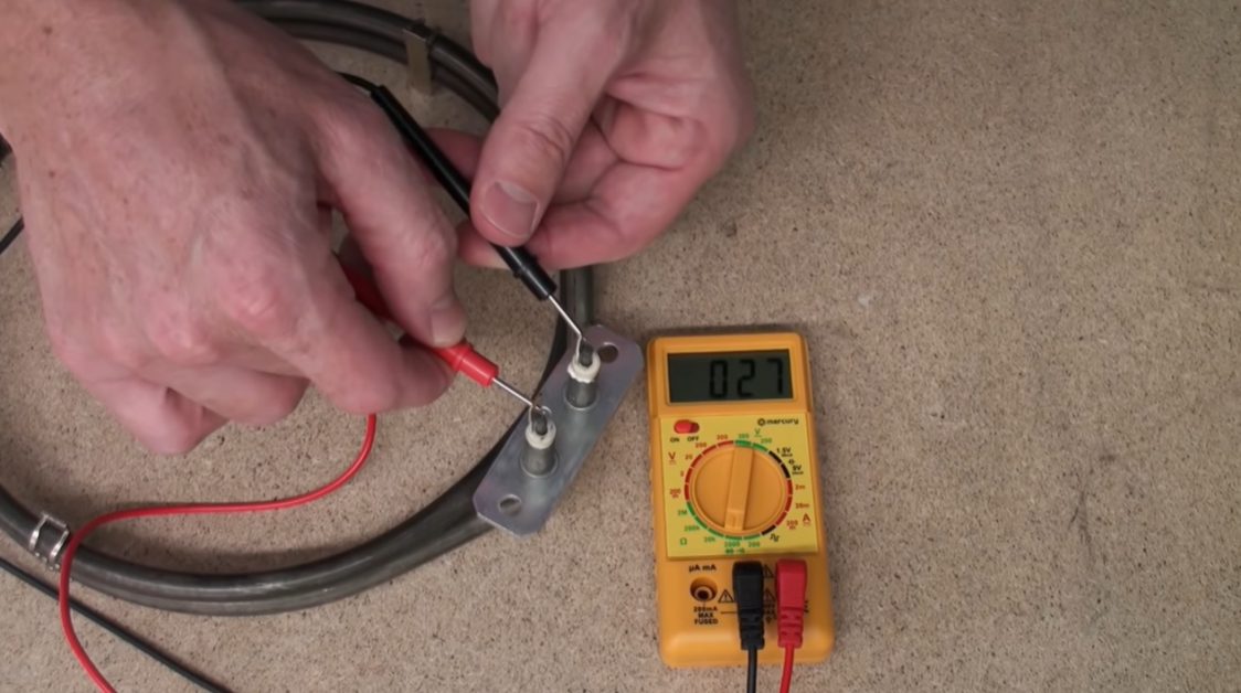 testing oven element with multimeter