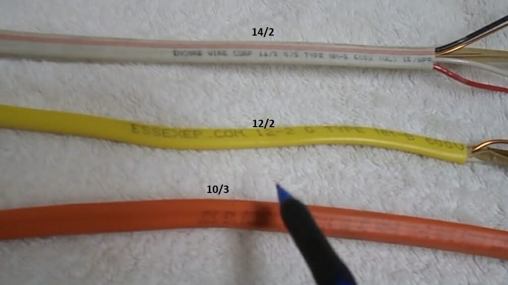 14/2, 12/2 and 10/3 wires