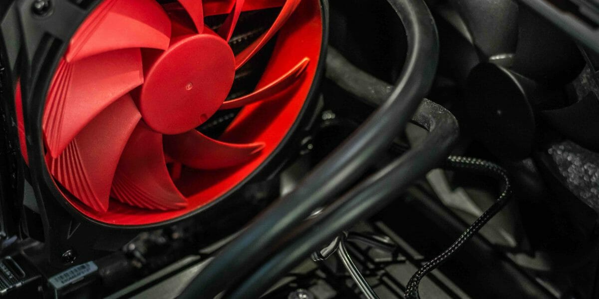 black and red cooling fan