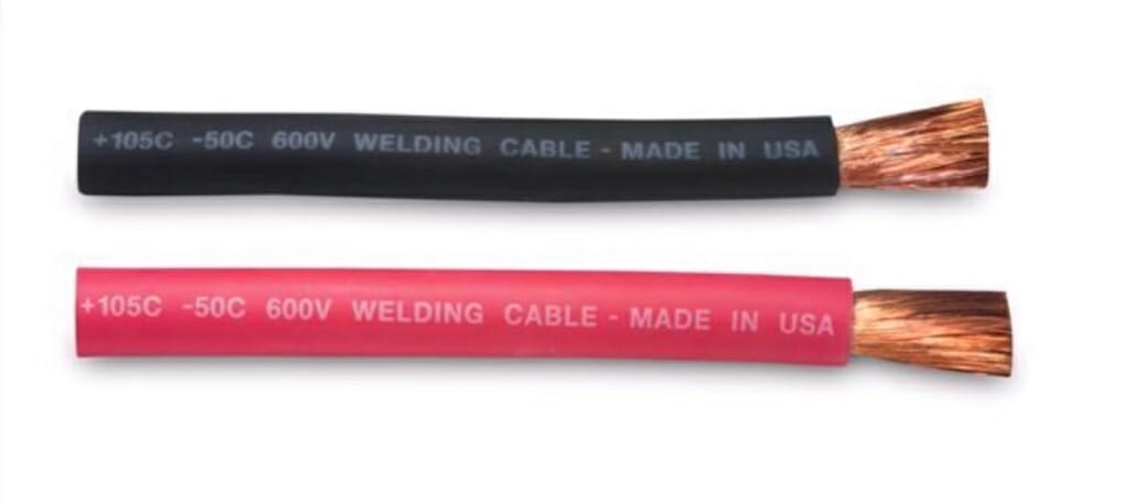 black and red welding cable