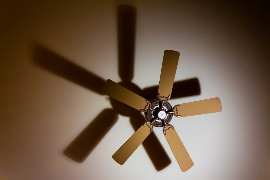 ceiling fan with its shadow