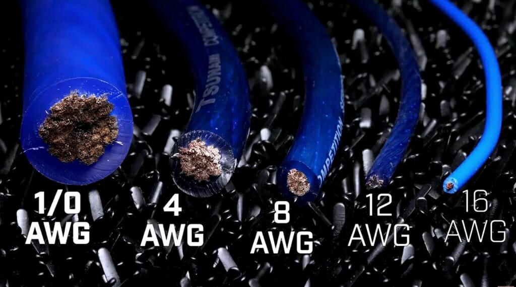 different sizes of AWG