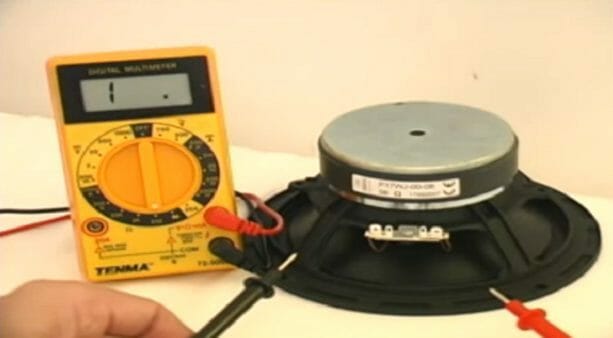 testing impedance measure on speaker using multimeter