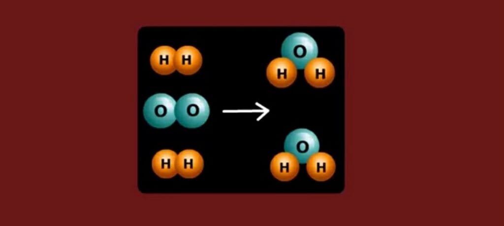 oxygen and hydrogen atoms