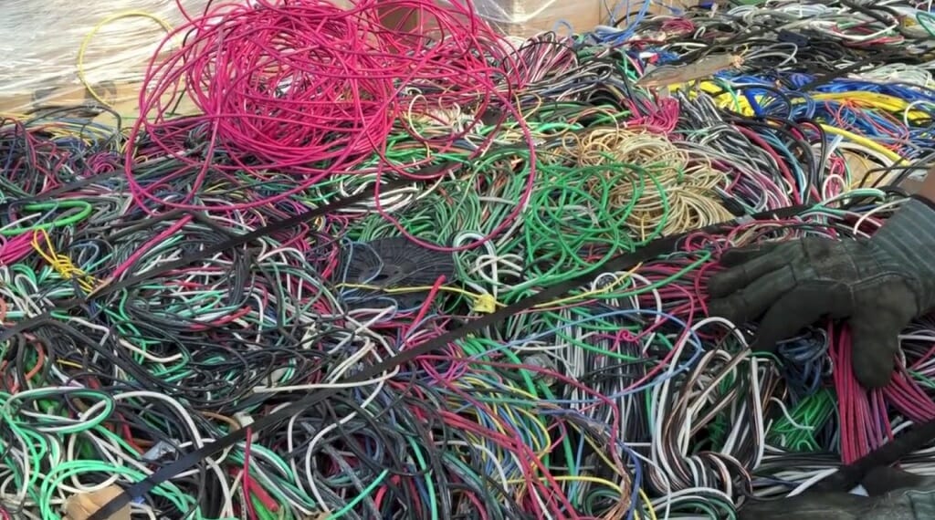 tangled wires in different colors