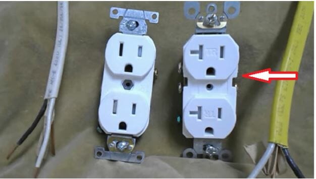 two outlet covers and a white and yellow wires