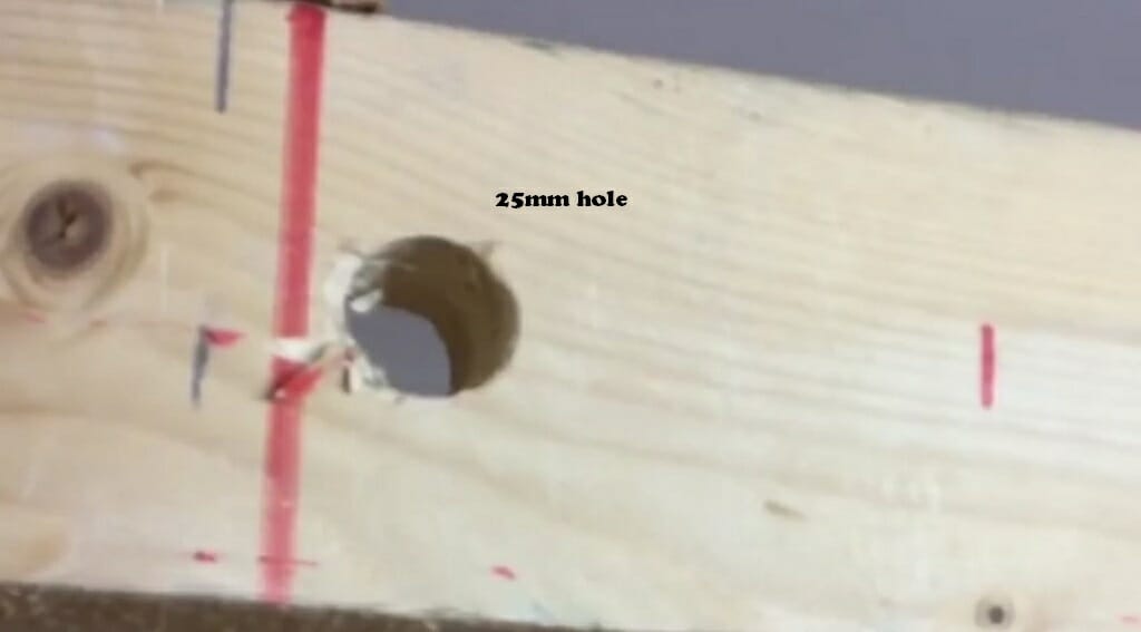 25mm hole