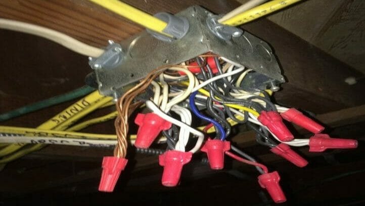 capped wires in a junction box