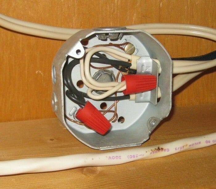 electrical box with capped off wires