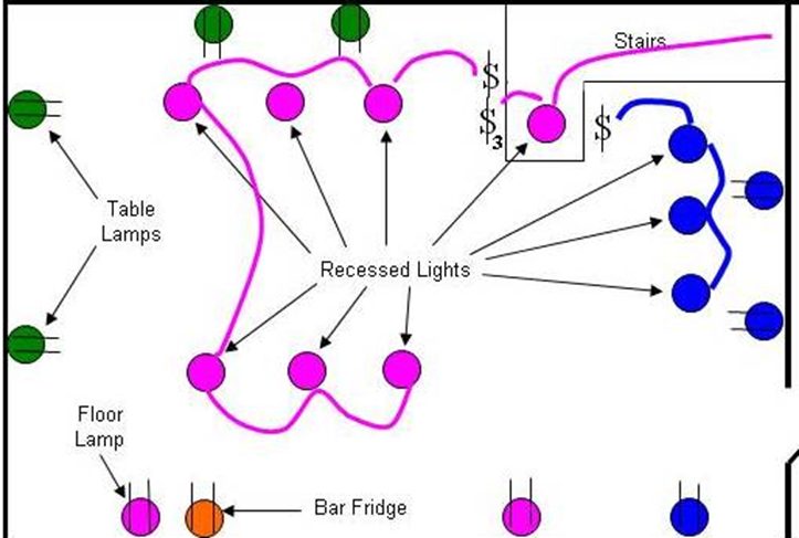 light fixture diagram for basement