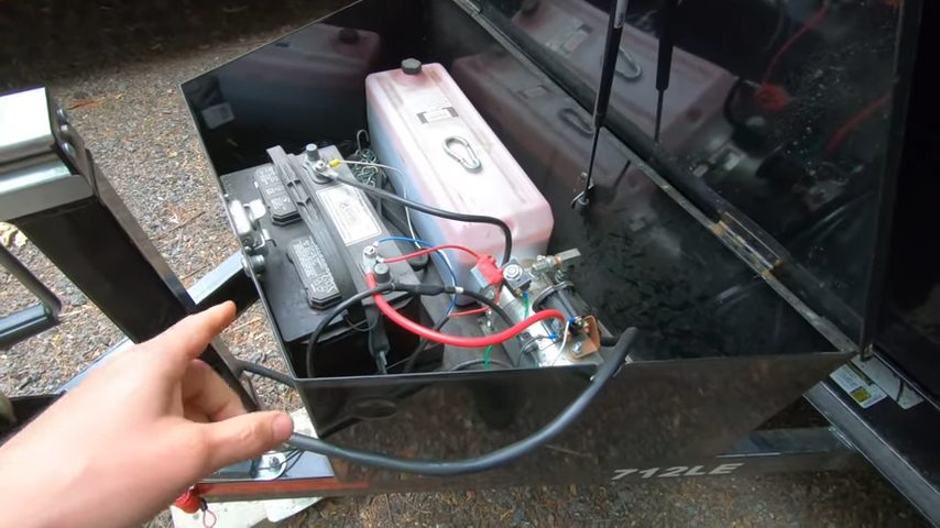 locating a spot to install a battery to power the winch